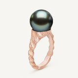 Anello Sfere con Perla nera di Tahiti