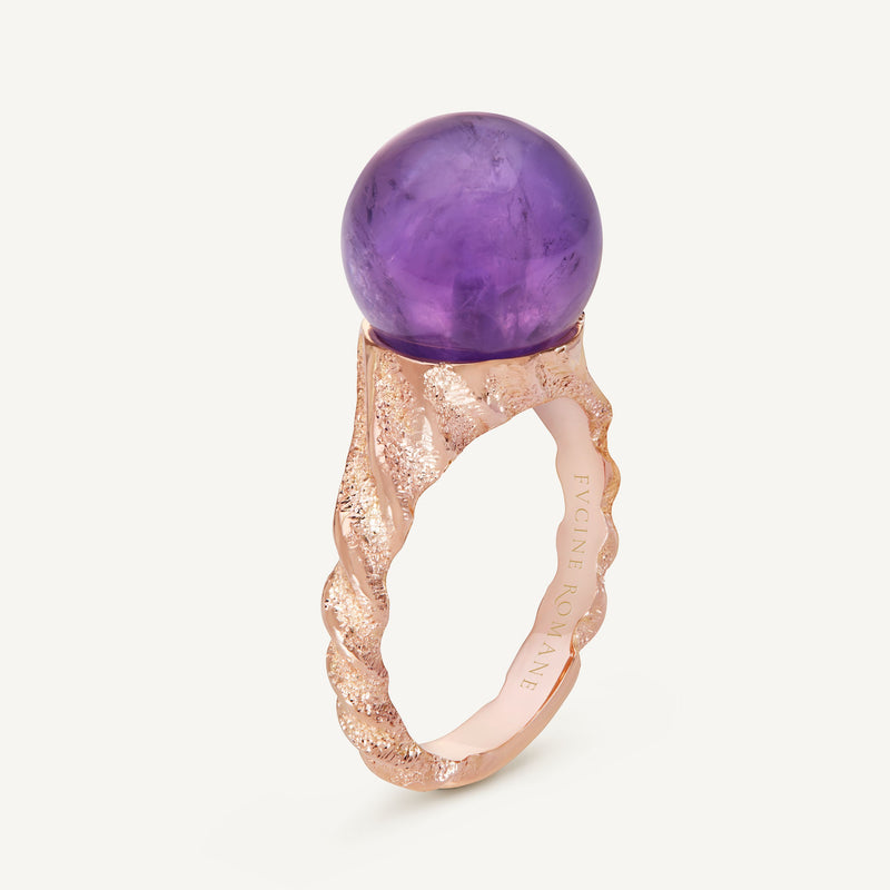 Purple Amethyst Sfere Ring